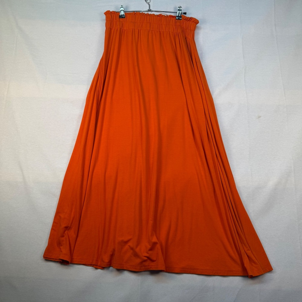 Boden Orange Smocked Paperbag Waist Maxi Skirt with Pockets US 8R R0135 - Picture 2 of 6